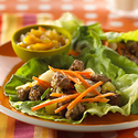 Crispy Beef Lettuce Wraps with Wowee Sauce