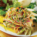 Fresh Pear and Pork Tostadas
